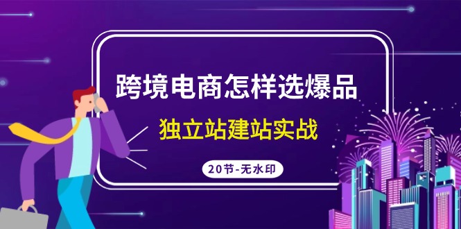 跨境电商怎样选爆品，独立站建站实战（20节高清课）201 作者:福缘创业网 帖子ID:107264