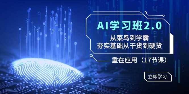 AI学习班2.0：从菜鸟到学霸，夯实基础从干货到硬货，重在应用（17节课）3926 作者:福缘创业网 帖子ID:106468