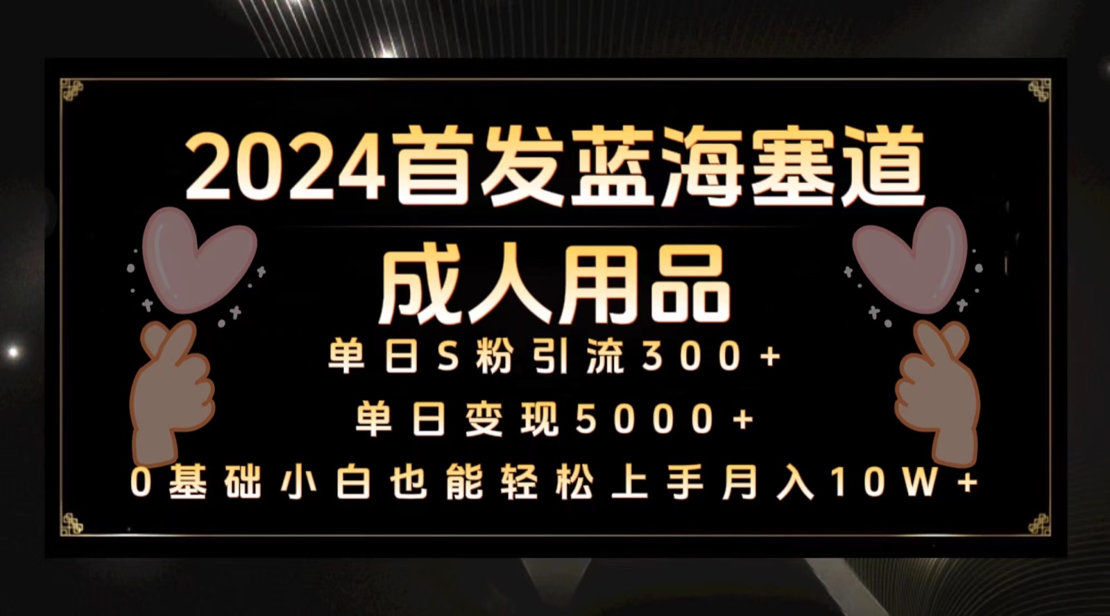 2024首发蓝海塞道成人用品，月入10W+保姆教程8908 作者:福缘创业网 帖子ID:106999