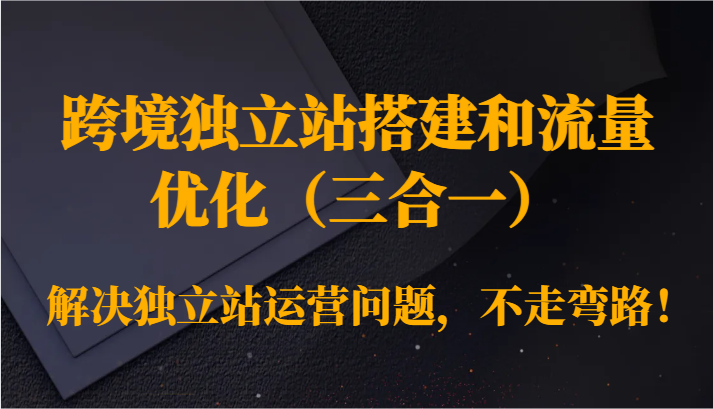 跨境独立站搭建和流量优化（三合一）解决独立站运营问题，不走弯路！5102 作者:福缘创业网 帖子ID:106833