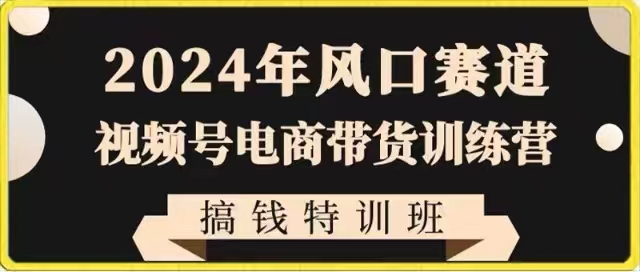 2024年风口赛道视频号电商带货训练营搞钱特训班，带领大家快速入局自媒体电商带货3296 作者:福缘创业网 帖子ID:106409