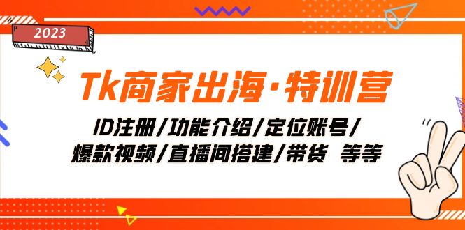 Tk商家出海·特训营：ID注册/功能介绍/定位账号/爆款视频/直播间搭建/带货626 作者:福缘创业网 帖子ID:104298