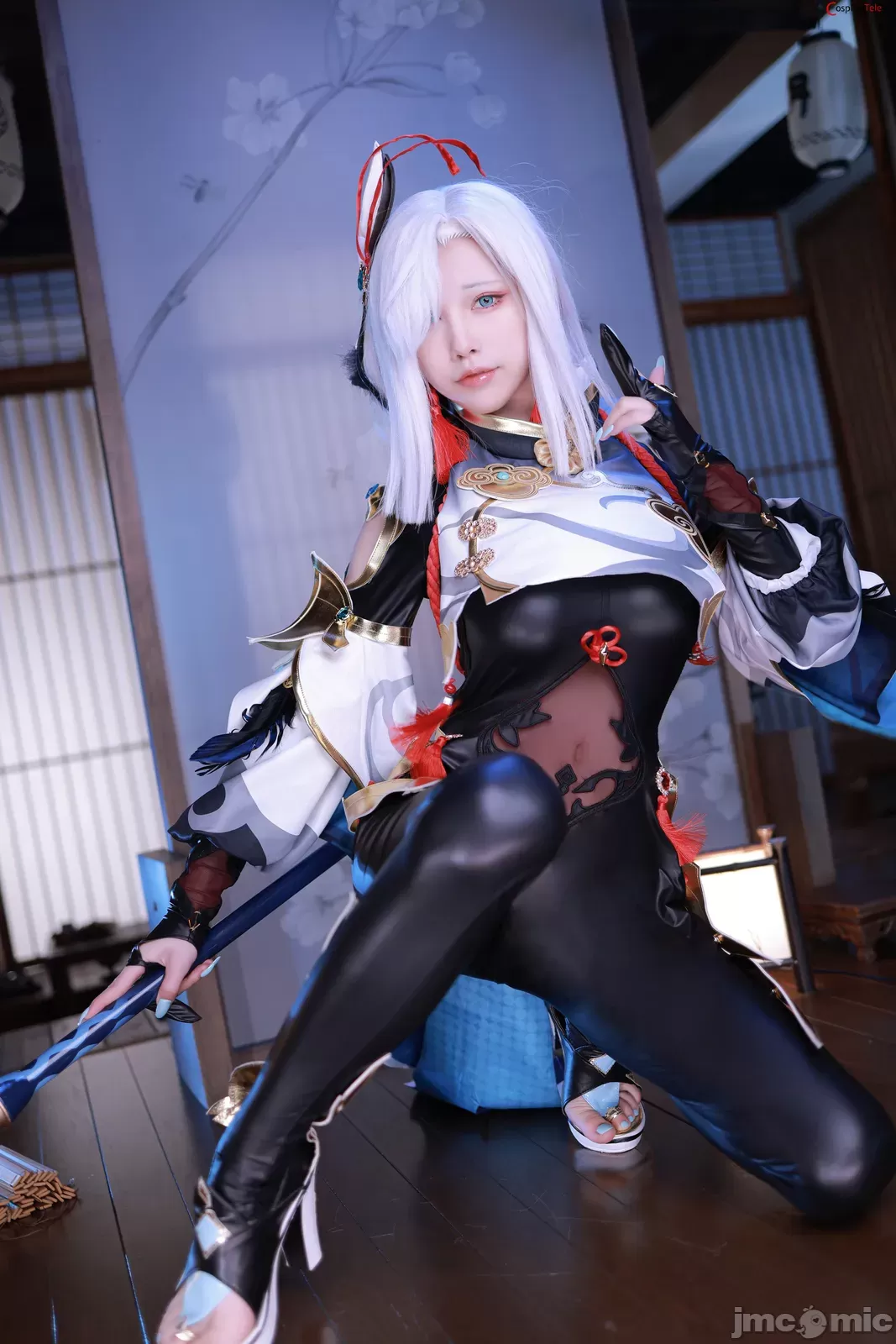 水淼aqua cosplay Shenhe Genshin Impact